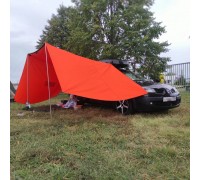 Тент автомобильный "Маркиза Арм" с двумя стенками оранжевого цвета