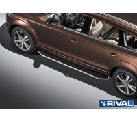 Пороги алюминиевые Rival "Premium" для Audi Q7 2009-2015