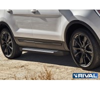 Пороги алюминиевые Rival "Bmw-style" для Ford Explorer 2011-2015/2015-