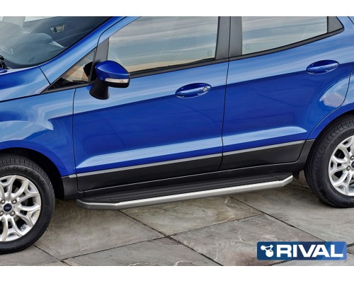 Пороги алюминиевые Rival "Premium" для Ford Ecosport 2014-
