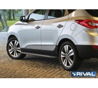 Пороги алюминиевые Rival "Premium" для Hyundai IX35 / Kia Sportage 2010-2015