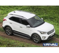 Пороги алюминиевые Rival "Premium" для Hyundai Creta
