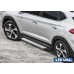 Пороги алюминиевые Rival "Silver" для Hyundai Tucson 2015- / Kia Sportage 2016-