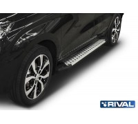 Пороги алюминиевые Rival "Bmw-style" для Lada Xray 2016-