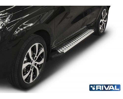 Пороги алюминиевые Rival "Bmw-style" для Lada Xray 2016-