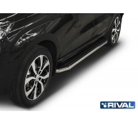 Пороги алюминиевые Rival "Premium" для Lada Xray 2016-