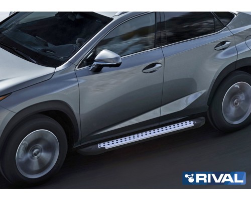 Пороги алюминиевые Rival "Bmw-style" для Lexus NX 2014-2017