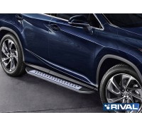 Пороги алюминиевые Rival "Premium-Bmw-style" для Lexus RX 2015-