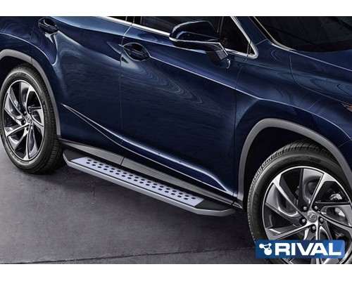 Пороги алюминиевые Rival "Premium-Bmw-style" для Lexus RX 2015-