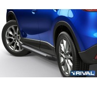 Пороги алюминиевые Rival "Bmw-style" для Mazda CX-5 2011-2017