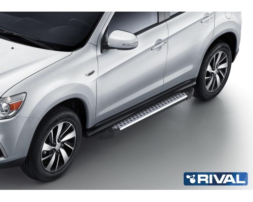 Пороги алюминиевые Rival "Bmw-style" для Mitsubishi ASX 2010-2015/ 2017-