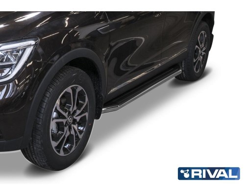 Пороги алюминиевые Rival "Premium" для Renault Arkana 2019-