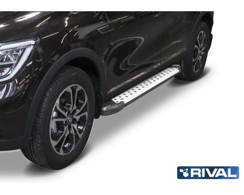 Пороги алюминиевые Rival "Bmw-Style" для Renault Arkana 2019-