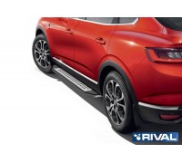 Пороги алюминиевые Rival "Premium-Bmw-Style" для Renault Arkana 2019-