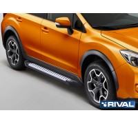 Пороги алюминиевые Rival "Bmw-Style" для Subaru XV 2011-2016