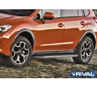 Пороги алюминиевые Rival "Premium" для Subaru XV 2011-2016