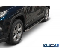Пороги алюминиевые Rival "Premium" для Toyota Rav 4 2019-