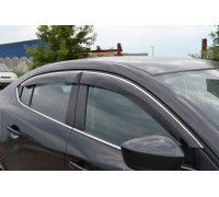 Дефлекторы окон на BMW 5 2011- Cobra-Tuning с хром. молдингом